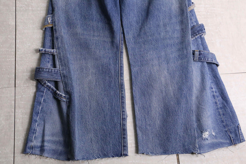 remake "再構築"  indigo color flare denim pants