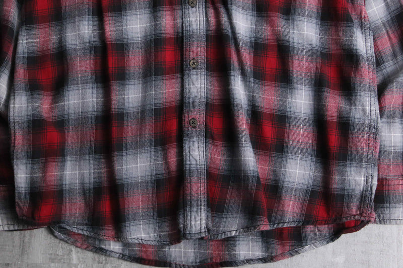 ombre check light flannel shirt