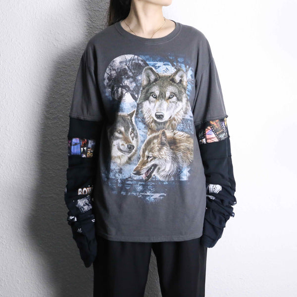 “Re: make “4p docking wolf print L/S tee