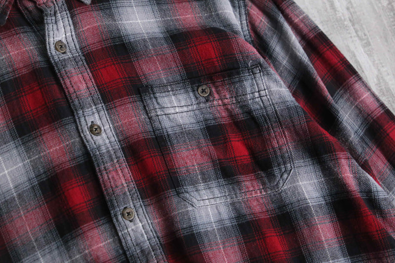 ombre check light flannel shirt