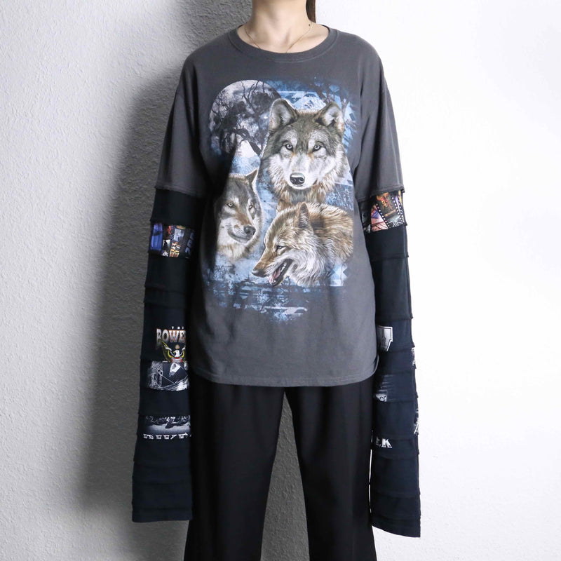 “Re: make “4p docking wolf print L/S tee
