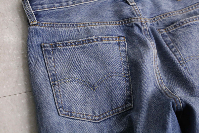 remake "再構築"  indigo color flare denim pants