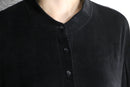 black acetate blend oversized henley neck L/S tee