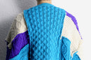 ''Re:make'' blue×purple patchwork cardigan
