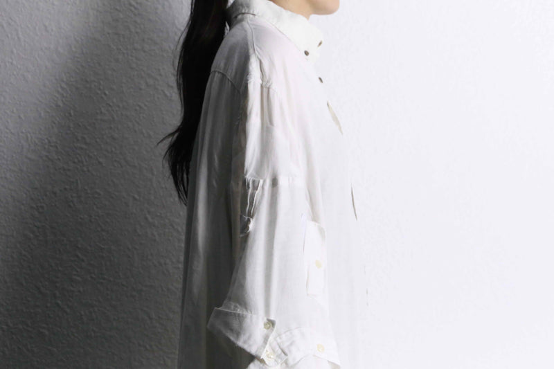 "Re:make" 3-docking white wide sleeve shirt