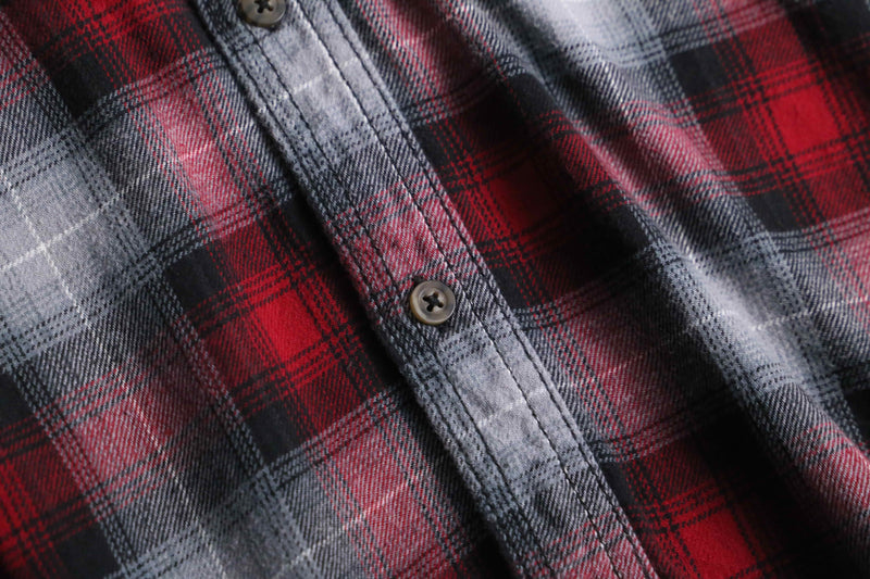 ombre check light flannel shirt