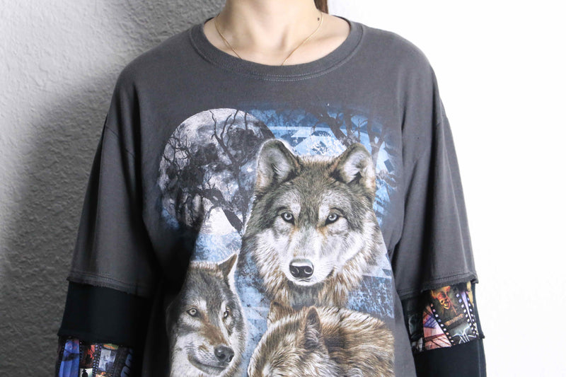“Re: make “4p docking wolf print L/S tee