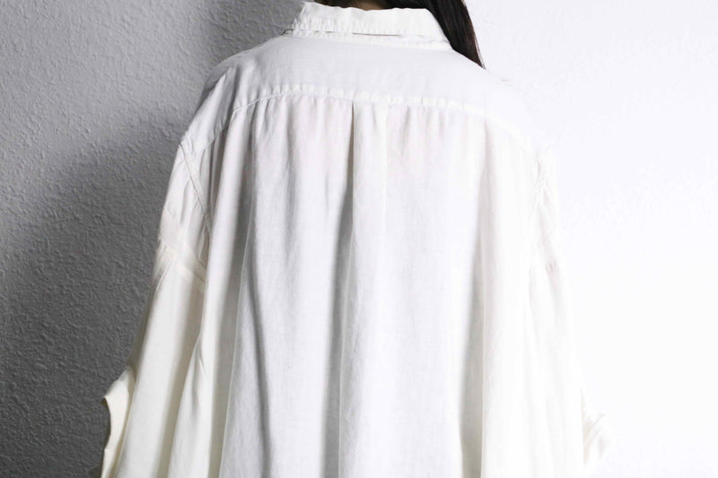 "Re:make" 3-docking white wide sleeve shirt