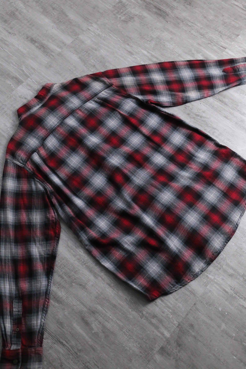 ombre check light flannel shirt