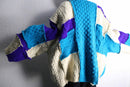 ''Re:make'' blue×purple patchwork cardigan