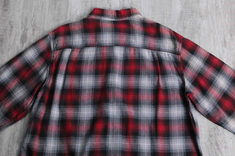 ombre check light flannel shirt