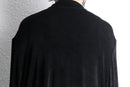 black acetate blend oversized henley neck L/S tee