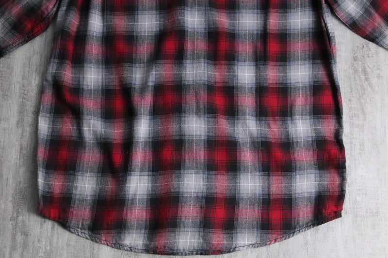 ombre check light flannel shirt