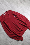 70's “IZOD LACOSTE” red orlon acryl V-neck knit sweater