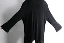 black acetate blend oversized henley neck L/S tee