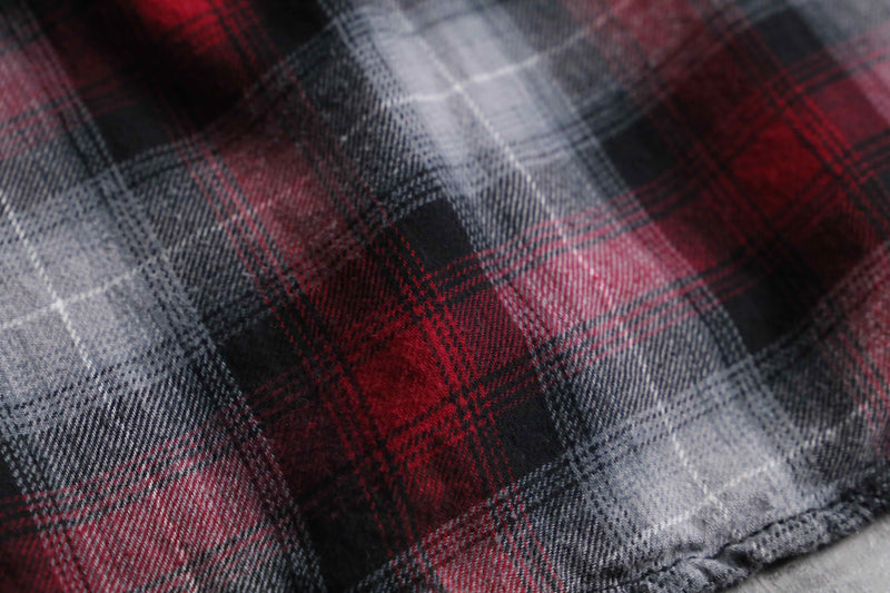 ombre check light flannel shirt