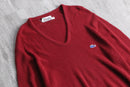 70's “IZOD LACOSTE” red orlon acryl V-neck knit sweater