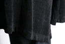 black acetate blend oversized henley neck L/S tee