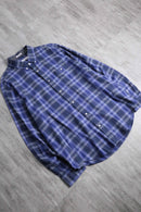 "CK" blue ombre check shirt
