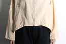 90's ivory linen curved hem short blouson