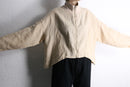 90's ivory linen curved hem short blouson