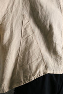 90's ivory linen curved hem short blouson