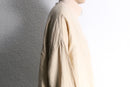 90's ivory linen curved hem short blouson