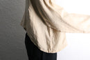 90's ivory linen curved hem short blouson