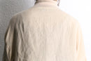 90's ivory linen curved hem short blouson