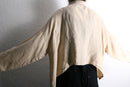 90's ivory linen curved hem short blouson