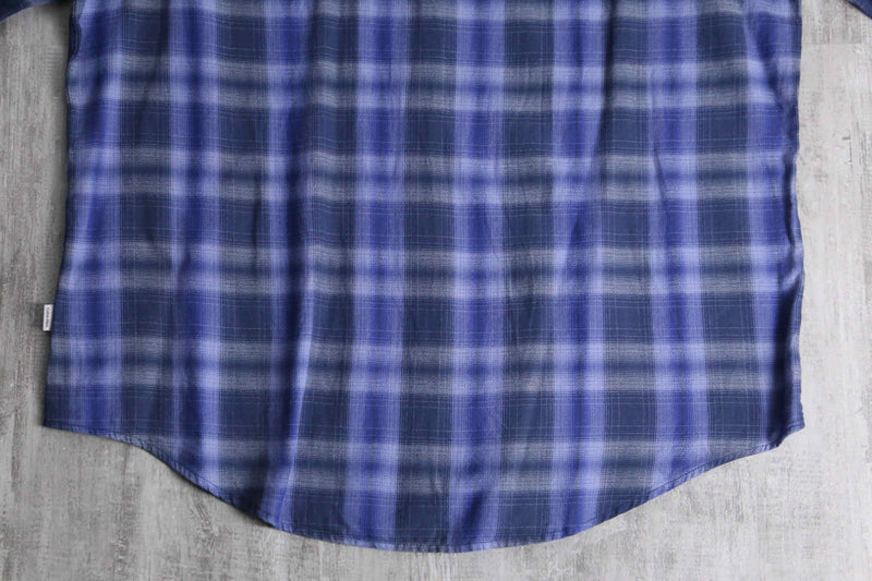 "CK" blue ombre check shirt