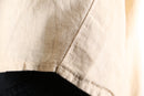 90's ivory linen curved hem short blouson