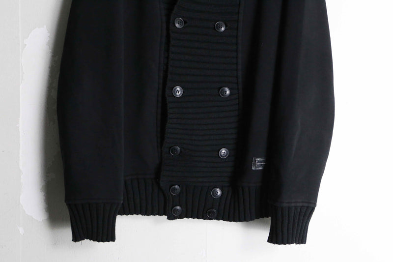 "DOLCE&GABBANA" black shawl color double knit cardigan