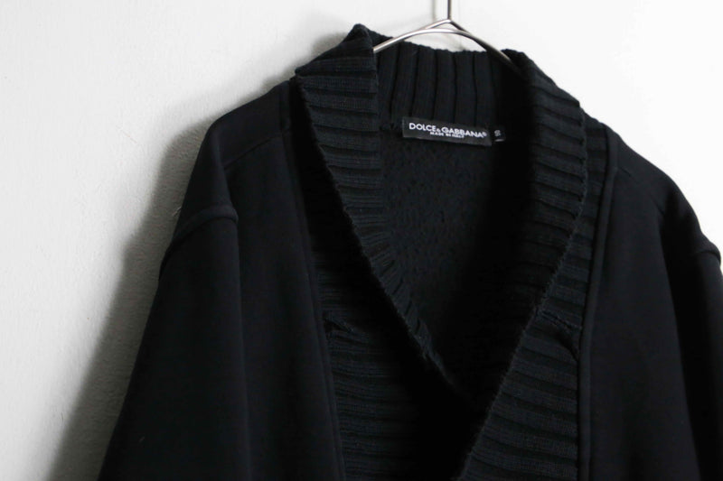 "DOLCE&GABBANA" black shawl color double knit cardigan