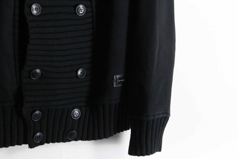 "DOLCE&GABBANA" black shawl color double knit cardigan