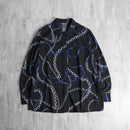00's chain×ribbon design poly shirt
