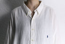 "Ralph Lauren" white linen oversized BD shirt