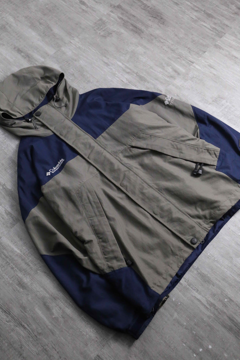 "Columbia" navy × khaki combi nylon jacket