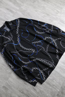 00's chain×ribbon design poly shirt