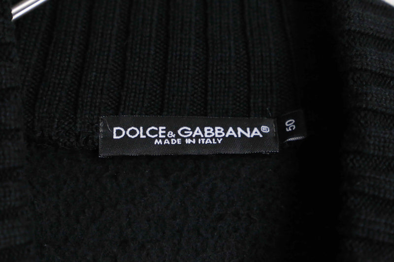 "DOLCE&GABBANA" black shawl color double knit cardigan