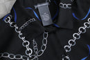 00's chain×ribbon design poly shirt