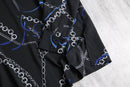 00's chain×ribbon design poly shirt