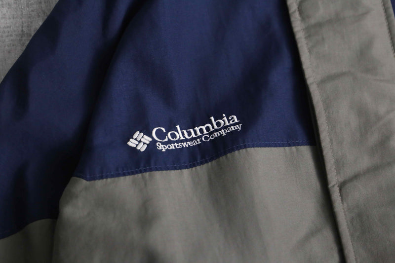 "Columbia" navy × khaki combi nylon jacket