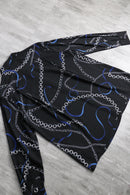 00's chain×ribbon design poly shirt