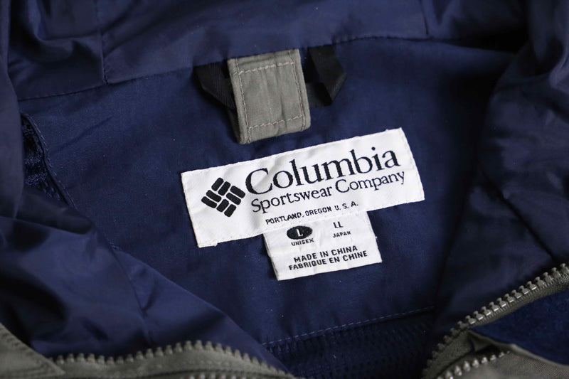 "Columbia" navy × khaki combi nylon jacket