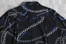 00's chain×ribbon design poly shirt