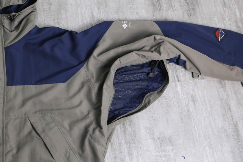 "Columbia" navy × khaki combi nylon jacket