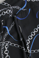 00's chain×ribbon design poly shirt