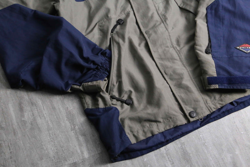 "Columbia" navy × khaki combi nylon jacket