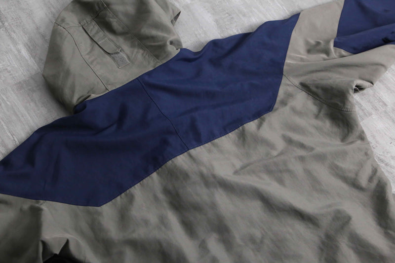 "Columbia" navy × khaki combi nylon jacket